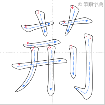 “「荊」的筆順”