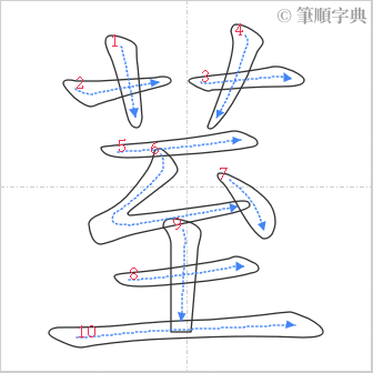 “「荎」的筆順”