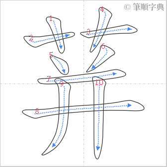 “「荓」的筆順”