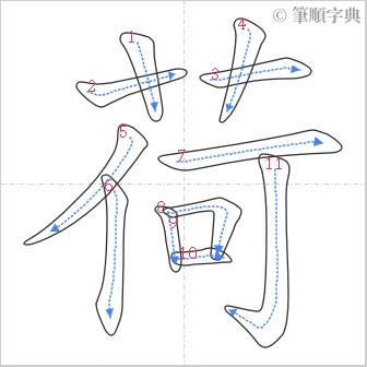 “「荷」的筆順”