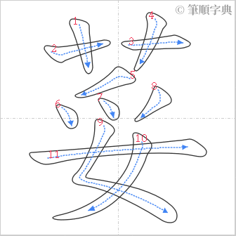 “「荽」的筆順”