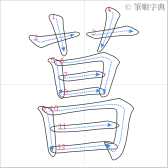 “「菖」的筆順”