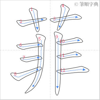 “「菲」的筆順”