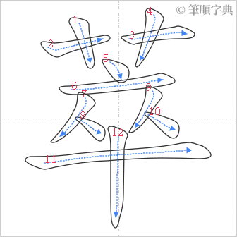 “「萃」的筆順”