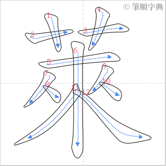 “「萊」的筆順”