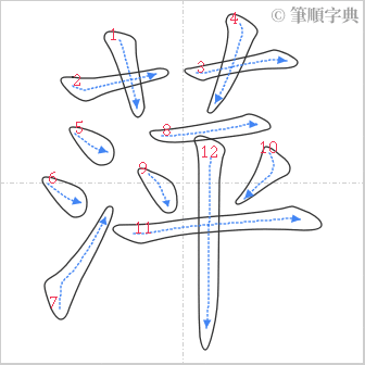 “「萍」的筆順”