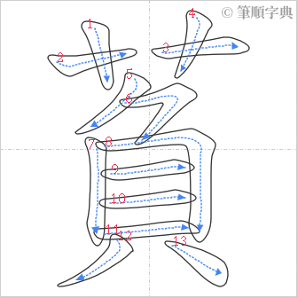 “「萯」的筆順”