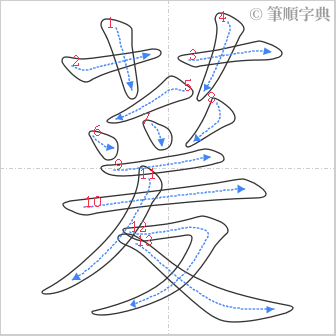 “「萲」的筆順”