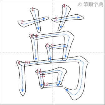 “「萵」的筆順”