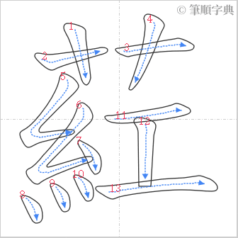 “「葒」的筆順”