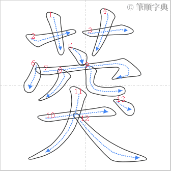 “「葖」的筆順”