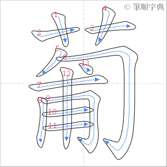 “「葡」的筆順”