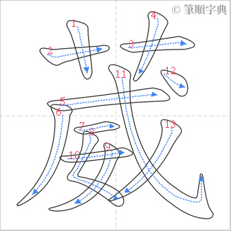 “「葳」的筆順”