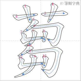 “「蒭」的筆順”