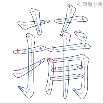 “「蒱」的筆順”