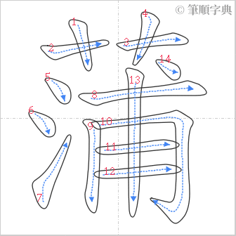 “「蒲」的筆順”