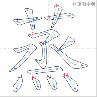 “「蒸」的筆順”