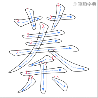 “「蓁」的筆順”