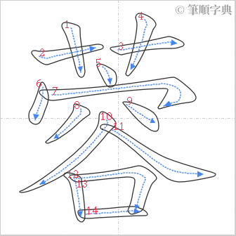 “「蓉」的筆順”