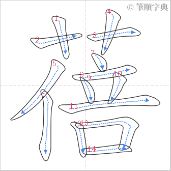 “「蓓」的筆順”