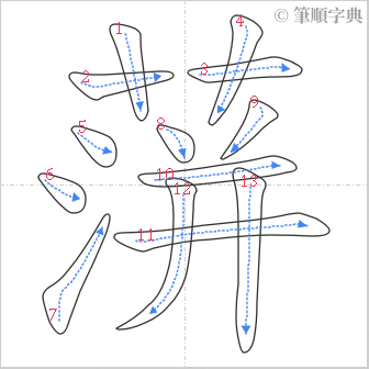 “「蓱」的筆順”