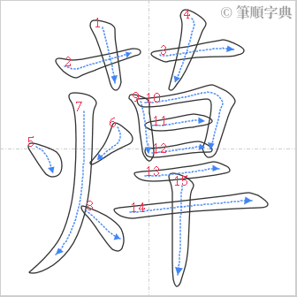 “「蔊」的筆順”