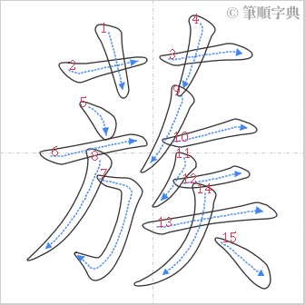 “「蔟」的筆順”