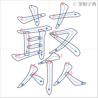 “「藂」的筆順”