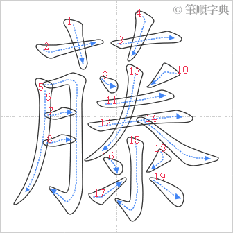 “「藤」的筆順”