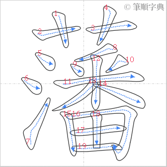 “「藩」的筆順”