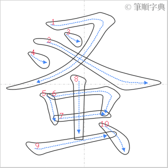 “「蚤」的筆順”