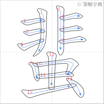 “「蜚」的筆順”