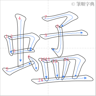 “「蜢」的筆順”