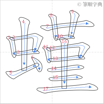 “「螼」的筆順”