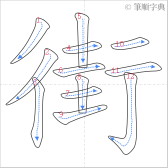 “「街」的筆順”