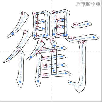 “「衢」的筆順”