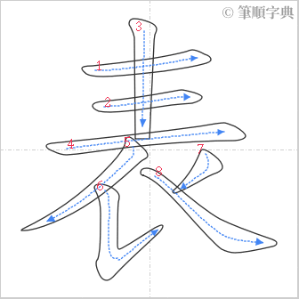 “「表」的筆順”