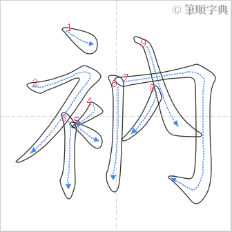 “「衲」的筆順”