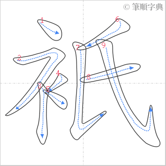 “「衹」的筆順”