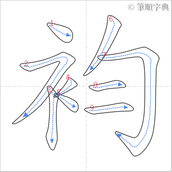 “「袀」的筆順”