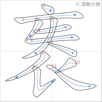 “「袠」的筆順”