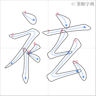 “「袨」的筆順”