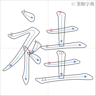 “「袿」的筆順”