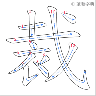 “「裁」的筆順”