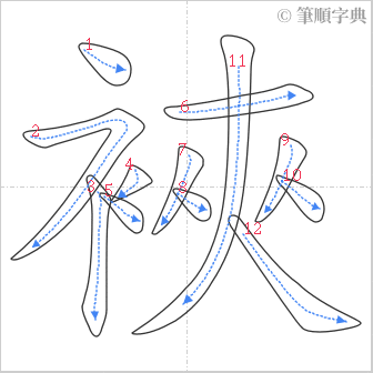 “「裌」的筆順”