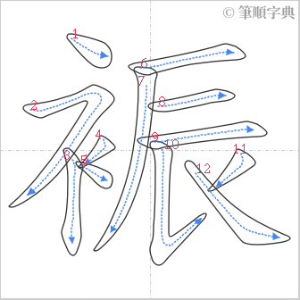 “「裖」的筆順”