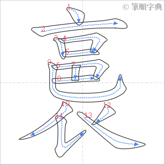 “「裛」的筆順”