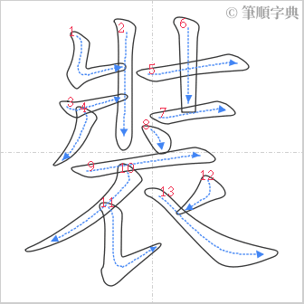 “「裝」的筆順”