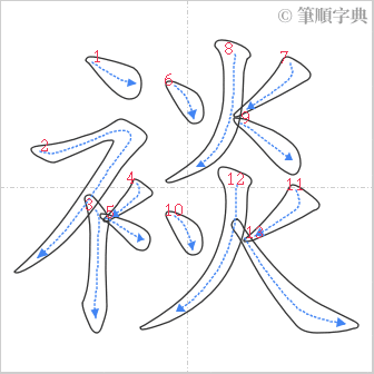 “「裧」的筆順”