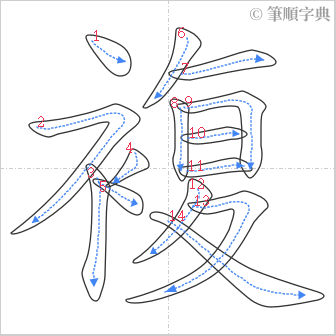 “「複」的筆順”